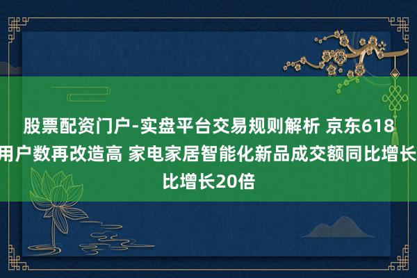 股票配资门户-实盘平台交易规则解析 京东618下单用户数再改造高 家电家居智能化新品成交额同比增长20倍